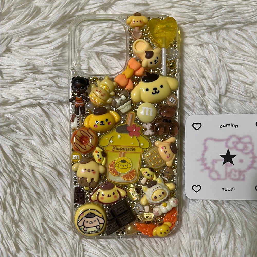 Handmade iPhone 13 Pro Max Junk Case Pompompurin Bratz Kawaii Coquette Y2K